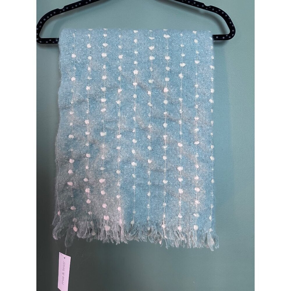 Mia & Tess Soft Knit Polka Dot Scarf NWT – Cozy Winter Wrap Boho Chic Accessory - Picture 3 of 4